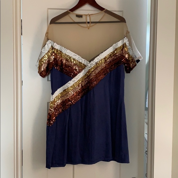 NBD Revolve Mireya Sequin Mesh Dress Medium - Picture 4 of 4